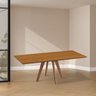 Mesa de Jantar Maisa Tampo Laminado Jequitibá e Pés em Madeira Maciça Natural 1,80m - 1