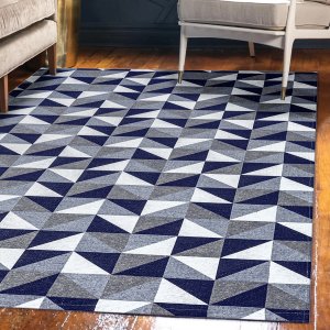 Tapete Jacquard Emborrachado 2,00 M X 3,00 M Sala Latex Antiderrapante Quarto Grande Dallas Marinho
