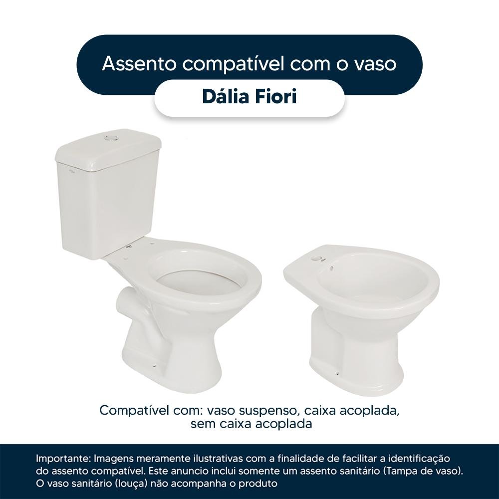 Assento Sanitário com Fechamento Lento Dalia Branco para Vaso Fiori - 4
