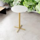 Ver imagem 4 de Pé de Mesa Alta Bar Bistrô 100cm Dourada Industrial