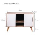 Ver imagem 2 de Buffet Aparador Murano Moderno 2 Portas MDP 115cm Carvalho e Branco Mercado Das Prateleiras