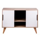 Ver imagem 3 de Buffet Aparador Murano Moderno 2 Portas MDP 115cm Carvalho e Branco Mercado Das Prateleiras