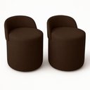Ver imagem 2 de Kit 2 Puff Encosto Suede Redondo Sala Banco Orgânico Quarto Marrom