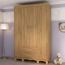 Ver imagem 1 de Guarda-roupa Infantil 122cm 4 Portas e 2 Gavetas Dengo Multimóveis Mp4438 Madeirado