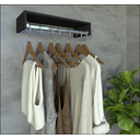 Ver imagem 1 de Cabideiro de Parede Preto 60cm Arara de Roupas Quarto Closet - Rufatto Decorações