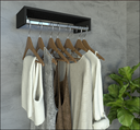 Ver imagem 1 de Cabideiro de Parede Preto 60cm Arara de Roupas Quarto Closet - Rufatto Decorações