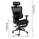 Ver imagem 4 de Cadeira de Escritório Ergonômica Giratória com Apoio de Pés Electra Preto