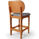 Ver imagem 2 de Kit 5 Banquetas Baixa Bar Cozinha e Sala de Jantar Fixa Betta Imbuia Linho Cinza Escuro - Lyam Decor