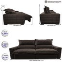 Ver imagem 2 de Sofá Retrátil e Reclinável 2,75m Molas Ensacadas Cama inBox Elegance com ThermoGel Velusoft Caf