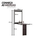 Ver imagem 4 de Mesa Dobrável Retrátil de Parede 100x64 Preto