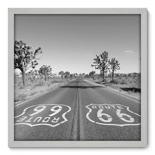 Quadro Decorativo - Rota 66 - 50cm x 50cm - 060qnmcb - 1