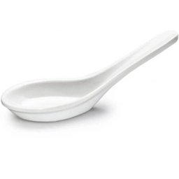 Colher de Sopa Chinesa Comida Asiática Melamina Branca 10ml Alça Longa Haus Concept - 1