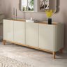 Buffet Aparador Flip 1,80 4 Portas Sala - 3 Cores:off White-cinamomo - 4