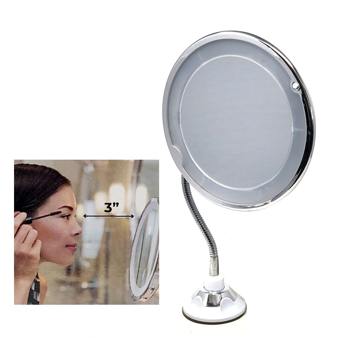 Espelho Camarim Redondo com Luz de Led para Closet e Banheiros Preparação de Maquiagem Make-up Evok - 2
