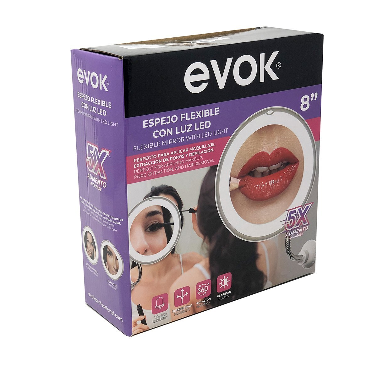 Espelho Camarim Redondo com Luz de Led para Closet e Banheiros Preparação de Maquiagem Make-up Evok - 5