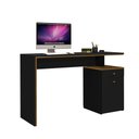 Ver imagem 1 de Escrivaninha Office Versátil Quarto Escritório Preto Freijó