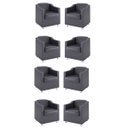 Ver imagem 1 de Kit 8 Poltronas Tilla para Salão Recepção – Balaqui Decor Cor:Courino Cinza