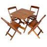 Conjunto Mesa com 4 Cadeiras Madeira 70x70 Dobráveis na Cor Mel - 1