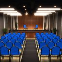 Ver imagem 6 de Kit 6 Cadeiras Hoteleiras Auditório Empilhável Sintético M23 Azul - Mpozenato