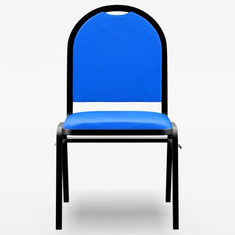 Kit 6 Cadeiras Hoteleiras Auditório Empilhável Sintético M23 Azul - Mpozenato