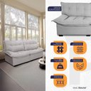 Ver imagem 5 de Conjunto Sofá Coliseu 3 e 2 Lugares Bouclê Cinza -King House