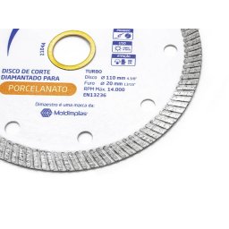 Kit 3 Discos Diamantado de Porcelanato Turbo Fino 110 X 20mm - 2