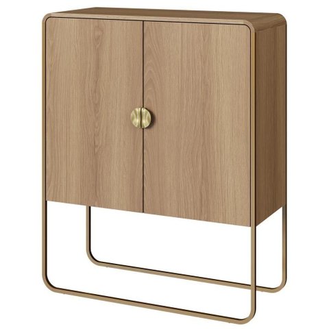 Balcao Buffet Organico 2 Portas 90 Cm 28065 Artesano Hanover Dourado