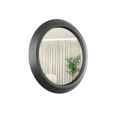 Espelho Decorativo Call Preto Led Amarelo 60cm Redondo