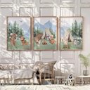 Ver imagem 2 de Kit 3 Quadros Decorativos Infantil | Natureza - Animais da Floresta NO2 - 40x60 - Moldura Madeira