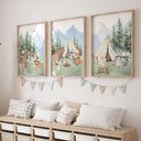 Ver imagem 1 de Kit 3 Quadros Decorativos Infantil | Natureza - Animais da Floresta NO2 - 40x60 - Moldura Madeira