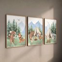 Ver imagem 3 de Kit 3 Quadros Decorativos Infantil | Natureza - Animais da Floresta NO2 - 40x60 - Moldura Madeira