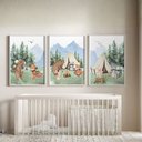 Ver imagem 4 de Kit 3 Quadros Decorativos Infantil | Natureza - Animais da Floresta NO2 - 40x60 - Moldura Madeira