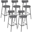 Ver imagem 1 de Kit 05 Banquetas Altas Cozinha Bar Sala De Jantar Em Aço Milão L02 Linho Cinza Escuro - Lyam Decor