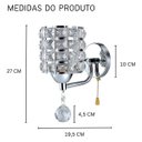 Ver imagem 2 de Arandela Luminária Parede Decorativo Cristal Moderna Luxuosa