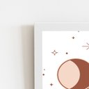 Ver imagem 2 de Lua Astros Mãos Minimalista Quadro Moldura Branca 60x40cm
