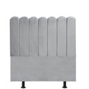 Ver imagem 3 de Cabeceira Estofada Alanis 100cm Solteiro Suede Cinza Claro-