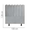 Ver imagem 2 de Cabeceira Estofada Alanis 100cm Solteiro Suede Cinza Claro-
