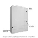 Ver imagem 2 de Guarda Roupa Infantil Encanto com 4 Portas - Branco