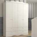 Ver imagem 1 de Guarda Roupa Infantil Encanto com 4 Portas - Branco