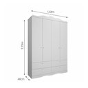 Ver imagem 6 de Guarda Roupa Infantil Encanto com 4 Portas - Branco