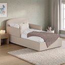 Ver imagem 5 de Cama Infantil Romeo Unissex Montessoriana Estofada com Colchão Bege