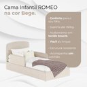 Ver imagem 2 de Cama Infantil Romeo Unissex Montessoriana Estofada com Colchão Bege