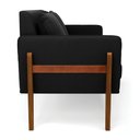 Ver imagem 4 de Namoradeira 2 Lugares Lana Suede Preto Base de Madeira - D’Rossi