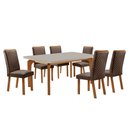 Ver imagem 1 de Mesa de Jantar Liz 180cm Tampo Mdf Vidro Canto Copo com 6 Cadeiras Lira