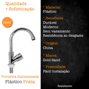 Ver imagem 3 de Torneira Pia Cozinha Lavabo Prata Plástico Abs 1/4 Gold Sand