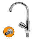 Ver imagem 5 de Torneira Pia Cozinha Lavabo Prata Plástico Abs 1/4 Gold Sand