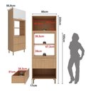 Ver imagem 3 de Paneleiro Torre Quente para Forno Micro-ondas 1 Porta 2 Gavetas 80cm Multimóveis Cr20443 Freijó