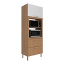 Ver imagem 2 de Paneleiro Torre Quente para Forno Micro-ondas 1 Porta 2 Gavetas 80cm Multimóveis Cr20443 Freijó