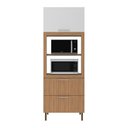 Ver imagem 6 de Paneleiro Torre Quente para Forno Micro-ondas 1 Porta 2 Gavetas 80cm Multimóveis Cr20443 Freijó