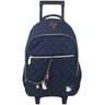 Mochila Juvenil de Carrinho Lili July Jeans Rodinhas Silicone Descolada Resistente Original - Azul E - 1
